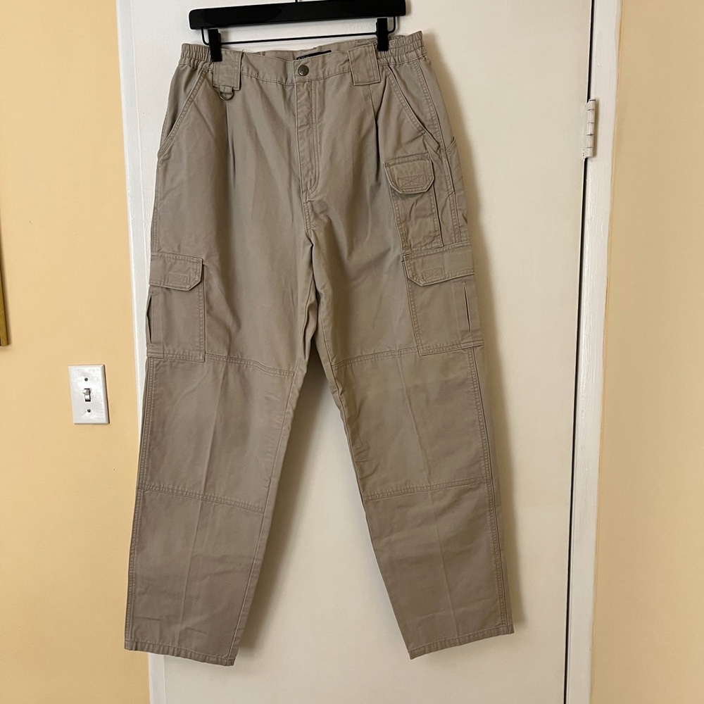 5.11 TACTICAL cargo pants - size 16 - EUC Beige Tan Khaki Wide Leg